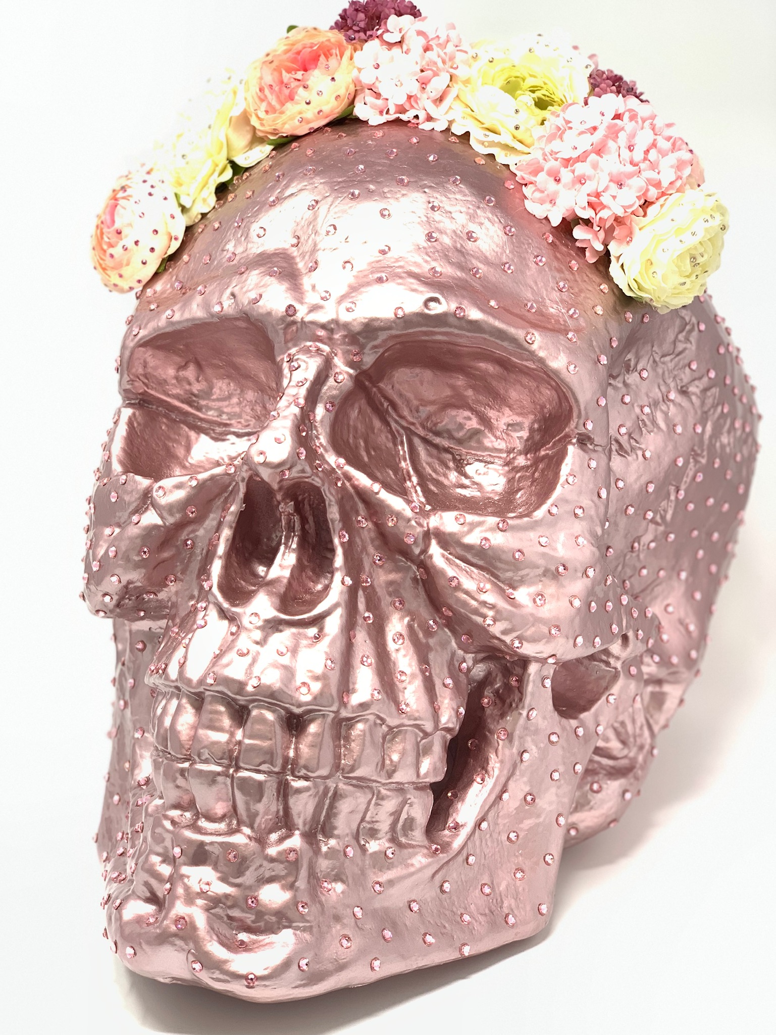 Skull Rosa mit Blumenkranz